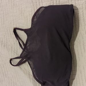 Naja, Size 34C, plum colored bra with mesh covering